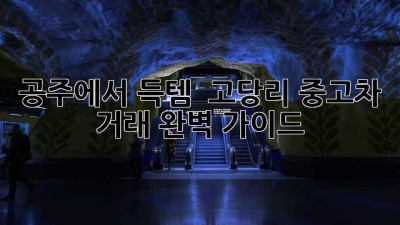 공주에서 득템?! 🚗 고당리 중고차 거래 완벽 가이드 ✨