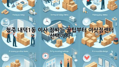 청주 내덕1동 이사, 짐싸는 꿀팁부터 이삿짐센터 선택까지!